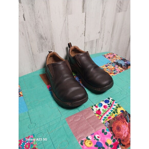 Red Wing Mens  Size 9.5 US Brown Leather Safety Toe Slip On Loafers 8702 Flaw - Picture 1 of 11